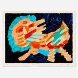 Smiling Cat (from the Cats portfolio) by Karel Appel, 1978, lithograph in colors on Arches, sold Mar 2025
