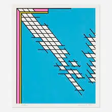 Tail Gate by Nicholas Krushenick, 1978, screenprint in colors, sold Mar 2025