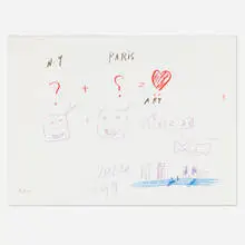 Nam June Paik, New York + Paris = Art, 1999, lithograph in colors on BFK Rives