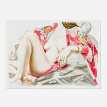 Model in Kimono on Plastic Chair (from the Landfall Press 30th Anniversary portfolio) by Philip Pearlstein, 2001, lithograph in colors, sold Mar 2025