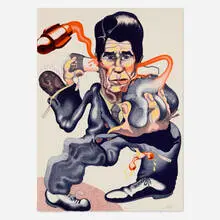 Politics by Peter Saul, 1985, lithograph in colors, sold Mar 2025