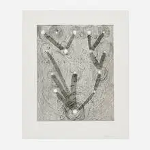 Al Taylor, Untitled (Large Map), 1988, etching on Somerset Satin