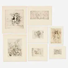 Philip Evergood, Seven works, etching