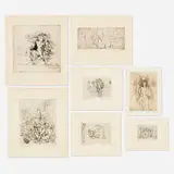 Philip Evergood, Seven works, etching