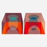 Ben Cunningham, Scarlett Tesseract Corner (diptych), 1970, screenprint in colors on acrylic