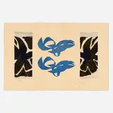 Georges Braque, Si je Mourais là-bas (from the Si je mourais là-bas portfolio), 1962, woodcut in colors