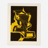 Joanne Greenbaum, Untitled, 2008, linocut in colors