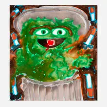 Katherine Bernhardt, Garbage, 2020, acrylic and spray paint on canvas