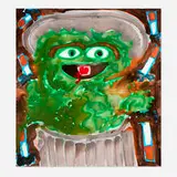 Katherine Bernhardt, Garbage, 2020, acrylic and spray paint on canvas