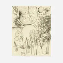 Study for "In the Flowers" (1/17/13) by Carroll Dunham, 2013, graphite on paper, sold Mar 2025