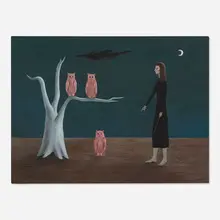 Gertrude Abercrombie, Owl Trainer No. 2, 1947, oil on Masonite