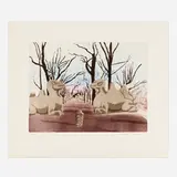 Patrick Procktor, Camels, Tomb of the first Emperor of the Ming Dynasty, Zhu Yuan Shang, Nanking (from the China series), 1980, aquatint with sugarlift in colors