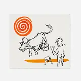 Alexander Calder, Untitled (from Le sacrilège d'Alan Kent suite), 1976, aquatint in colors on BFK Rives