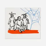 Alexander Calder, Untitled (from Le sacrilège d'Alan Kent suite), 1976, aquatint in colors on BFK Rives