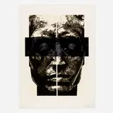 Robert Longo, Solid Vision, 1989, lithograph in colors with woodcut collage on Arches