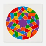 Sol LeWitt, Plate #05 (from the Stars series), 2002, linocut in colors on Somerset Satin White