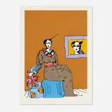 Peter Max, Lady with a Portrait
