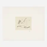 Wind (from the Octavio Paz suite) by Robert Motherwell, 1988, lithograph on Japanese Gampi handmade paper attached with Chine appliqué to Arches, sold Mar 2023