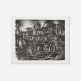 Jolán Gross-Bettelheim, Dilapidated Section (Manhattan), c. 1936, lithograph
