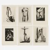 Boris Lovet-Lorski, Untitled nudes (six works from the Lithographs Volume II series)