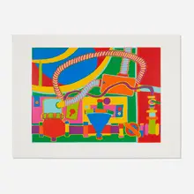 Clayton Pond, The Working End of My Gas Space Heater (from the 1776 USA 1976: Bicentennial Prints portfolio), screenprint in colors
