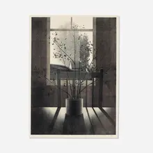 Robert Kipniss, Interior with Chair and Shadow, lithograph in colors on Arches