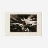 Gene Kloss, Riders at Sundown, 1953, drypoint and aquatint