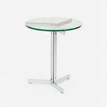 Hans Eichenberger, Alpha table, chrome-plated steel, glass