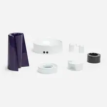 Enzo Mari, Tableware collection, 1967-73, molded plastic