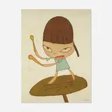 Yoshitomo Nara, Marching on a Butterbur Leaf, 2020, offset lithograph in colors