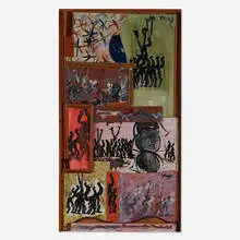 Untitled by Purvis Young, c. 1985, mixed media, sold Oct 2021