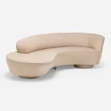 Vladimir Kagan, Sofa, model 4891J, c. 1980, ultrasuede, Lucite