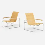 Marcel Breuer, Lounge chairs model B35, pair
