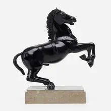 Miguel Ortiz Berrocal, Caballo Casinaide, 1978-79, patinated bronze, nickel-plated metal, travertine