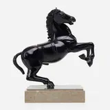Caballo Casinaide by Miguel Ortiz Berrocal, 1978-79, patinated bronze, nickel-plated metal, travertine, sold Oct 2021