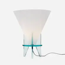 Otero table lamp, model 2748 by Rodolfo Dordoni, 1986, blown opal cased glass, crystal, sold Oct 2021