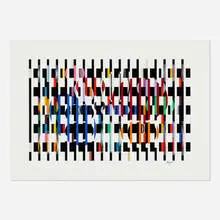 2 x 3 = 4 by Yaacov Agam, 1983, screenprint polymorph on acrylic, sold Oct 2021