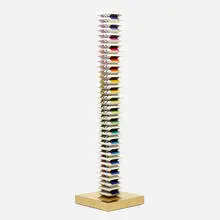 Yaacov Agam, Beyond the Visible - Multidimensional Tower, 1980, Polymorph screenprint on folded PVC multiple