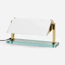 Pietro Chiesa, Table lamp, model 0836, Vitrolite, brass, crystal