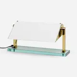 Pietro Chiesa, Table lamp, model 0836, Vitrolite, brass, crystal