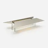 Pietra table lamp, model 2802 by Gae Aulenti and Piero Castiglioni, 1988, polished steel, crystal, sold Oct 2021