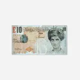 Banksy, Di-faced Tenner, 10 GBP Note, 2004, offset lithograph in colors