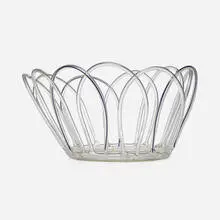 Violet Canaries basket by Andrea Branzi, 2008, fused glass, plastic, sold Oct 2021