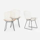 Harry Bertoia, Dining chairs, set of three, 1952, enameled steel