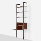 CSS (Comprehensive Storage System) by George Nelson & Associates, 1959, enameled aluminum, aluminum, walnut, enameled steel, matte chrome-plated steel, sold Sep 2021