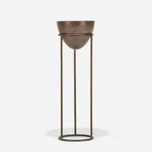 Walter Lamb, Bronze Furniture plant stand, 1954, fiberglass, bronze