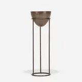 Bronze Furniture plant stand by Walter Lamb, 1954, fiberglass, bronze, sold Sep 2021