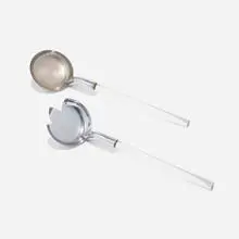 Russel Wright, Serving utensils, pair, c. 1935, glass, chrome-plated aluminum