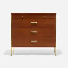Irwin Collection cabinet by Paul McCobb, 1952, mahogany, brass, sold Sep 2021