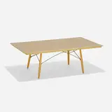 Charles and Ray Eames, 50th Anniversary coffee table, 1949 / 1999, gilt steel, enameled steel, cherry